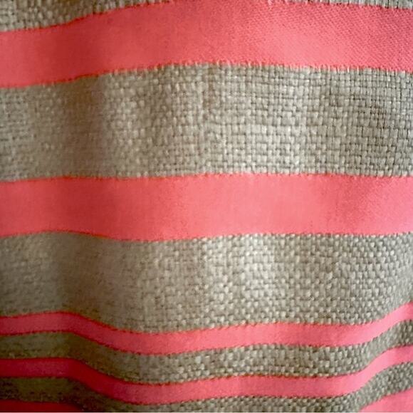 J CREW Define Striped Linen Straight Skirt Size 0 Career Summer Tan Orange - Picture 10 of 12